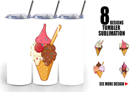 Tumbler Ice Cream Cone Sublimation artnoy 