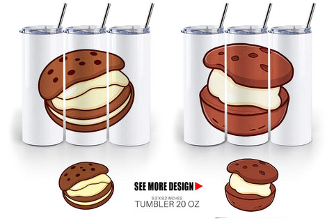 Tumbler Ice Cream Cookie Sublimation artnoy 