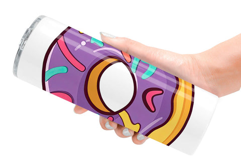 Tumbler Icing Drizzled Donut Sublimation artnoy 