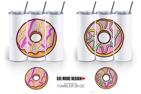 Tumbler Icing Drizzled Donut Sublimation artnoy 
