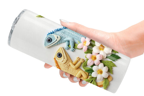 Tumbler Iguana Embroidery Sublimation artnoy 