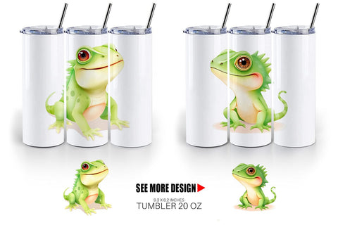 Tumbler Iguana Wildlife Sublimation artnoy 