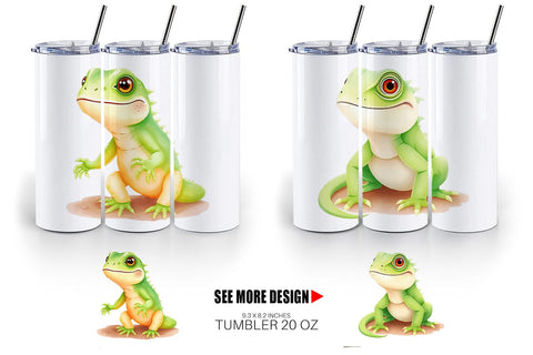 Tumbler Iguana Wildlife Sublimation artnoy 