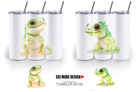 Tumbler Iguana Wildlife Sublimation artnoy 