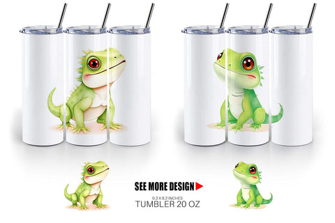 Tumbler Iguana Wildlife Sublimation artnoy 