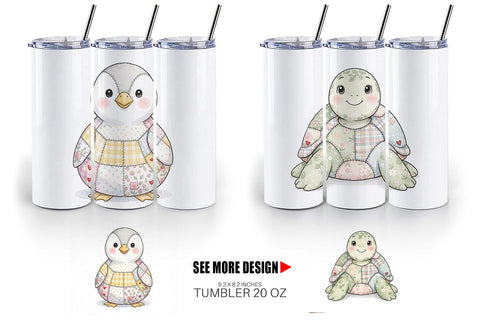 Tumbler Innocent Beach Patchwork Watercolor Sublimation artnoy 