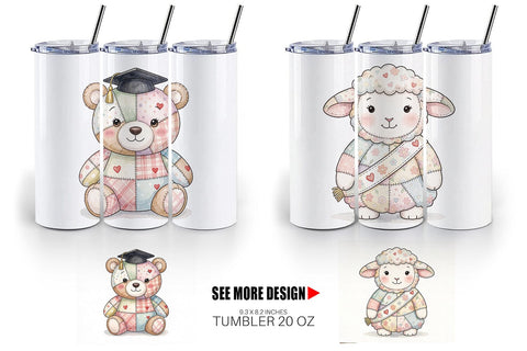 Tumbler Innocent Graduation Patchwork Watercolor Sublimation artnoy 