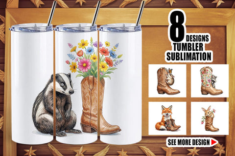 Tumbler Introvert Desert Animal Watercolor Sublimation artnoy 