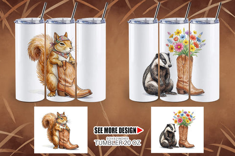 Tumbler Introvert Desert Animal Watercolor Sublimation artnoy 