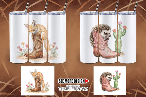 Tumbler Introvert Desert Animal Watercolor Sublimation artnoy 