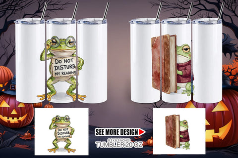 Tumbler Introvert Frog Dark Academia Watercolor Sublimation artnoy 