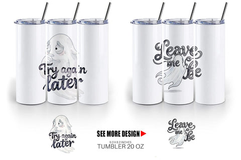 Tumbler Introverted Ghost Sarcastic Sublimation artnoy 