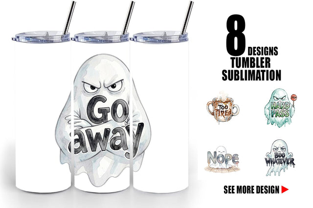 Tumbler Introverted Ghost Sarcastic Sublimation artnoy 