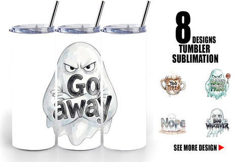 Tumbler Introverted Ghost Sarcastic Sublimation artnoy 
