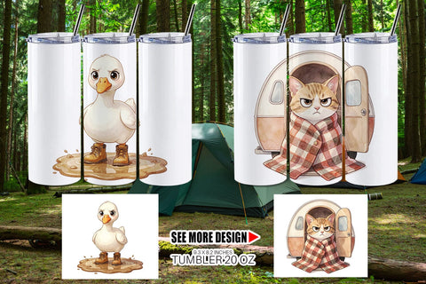 Tumbler Introverted Glamping Animal SVG artnoy 