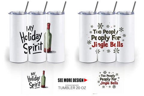Tumbler Introvert's Grumpy Christmas Sublimation artnoy 