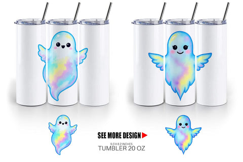 Tumbler Iridescent Ghost Sublimation artnoy 