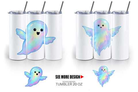Tumbler Iridescent Ghost Sublimation artnoy 