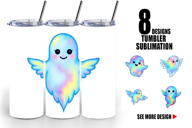 Tumbler Iridescent Ghost Sublimation artnoy 