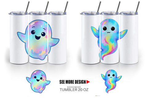 Tumbler Iridescent Ghost Sublimation artnoy 
