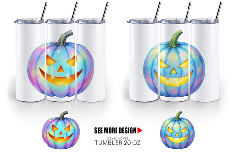 Tumbler Iridescent Pumpkin Sublimation artnoy 