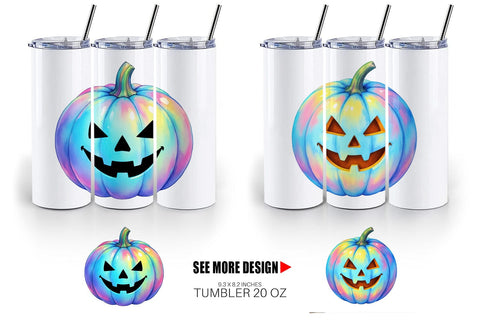 Tumbler Iridescent Pumpkin Sublimation artnoy 