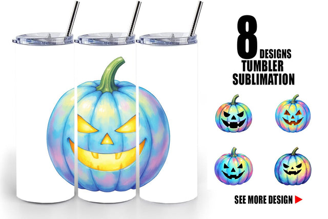 Tumbler Iridescent Pumpkin Sublimation artnoy 