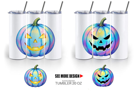 Tumbler Iridescent Pumpkin Sublimation artnoy 