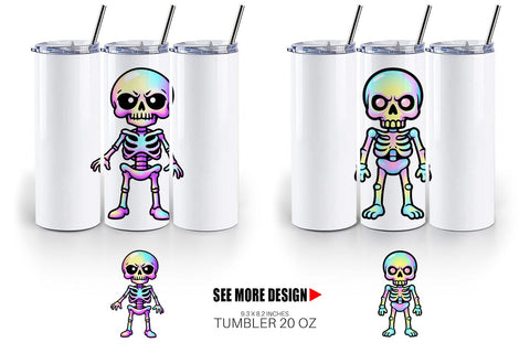 Tumbler Iridescent Skeleton Sublimation artnoy 