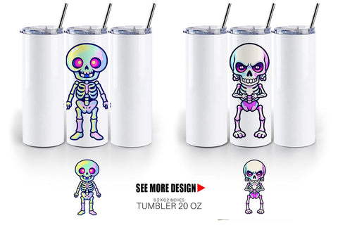 Tumbler Iridescent Skeleton Sublimation artnoy 