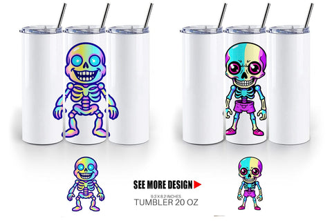 Tumbler Iridescent Skeleton Sublimation artnoy 