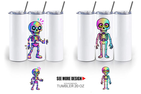 Tumbler Iridescent Skeleton Sublimation artnoy 