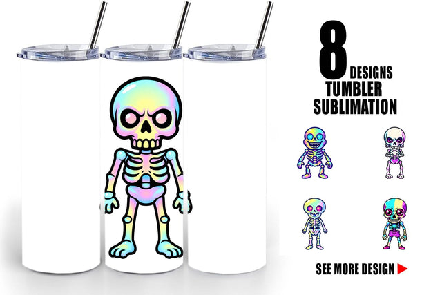 Tumbler Iridescent Skeleton Sublimation artnoy 