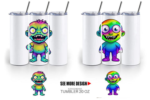 Tumbler Iridescent Zombie Sublimation artnoy 