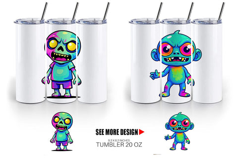 Tumbler Iridescent Zombie Sublimation artnoy 
