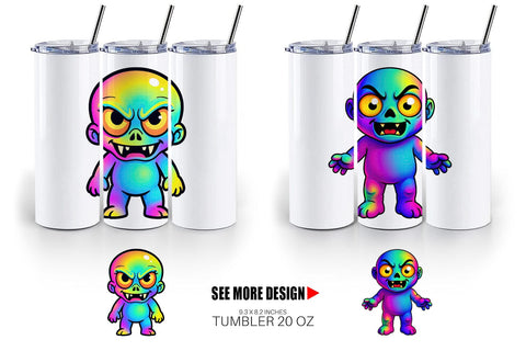 Tumbler Iridescent Zombie Sublimation artnoy 