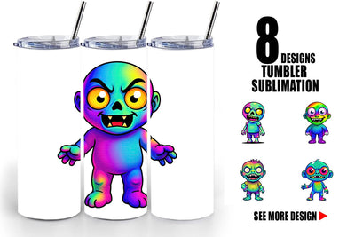 Tumbler Iridescent Zombie Sublimation artnoy 