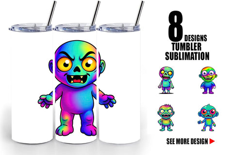 Tumbler Iridescent Zombie Sublimation artnoy 
