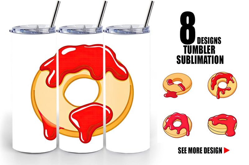 Tumbler Jam Filled Donut Sublimation artnoy 