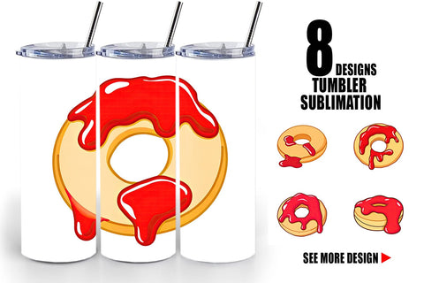 Tumbler Jam Filled Donut Sublimation artnoy 