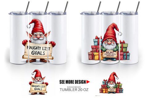 Tumbler Jingle Hell: Cynical Christmas Gnome Sublimation artnoy 