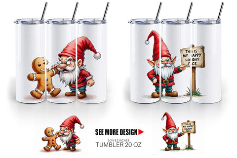 Tumbler Jingle Hell: Cynical Christmas Gnome Sublimation artnoy 