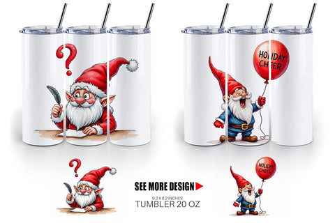 Tumbler Jingle Hell: Cynical Christmas Gnome Sublimation artnoy 