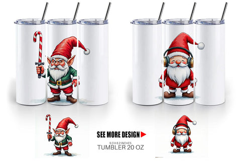 Tumbler Jingle Hell: Cynical Christmas Gnome Sublimation artnoy 