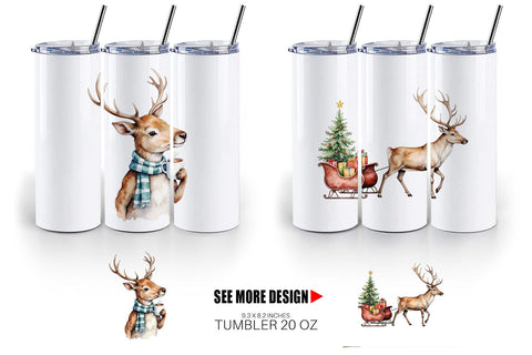 Tumbler Jolly Reindeer Sublimation artnoy 