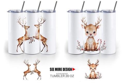 Tumbler Jolly Reindeer Sublimation artnoy 