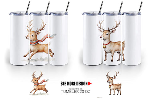 Tumbler Jolly Reindeer Sublimation artnoy 