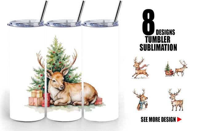 Tumbler Jolly Reindeer Sublimation artnoy 