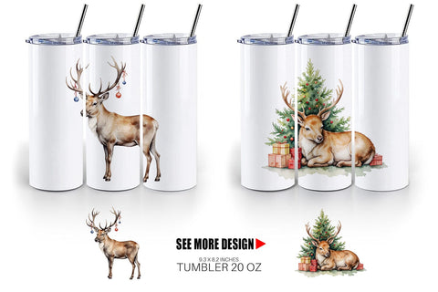 Tumbler Jolly Reindeer Sublimation artnoy 