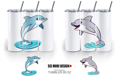 Tumbler Jumping Dolphin Sublimation artnoy 